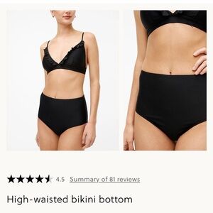 J. Crew Black High Waisted Bikini Bottom